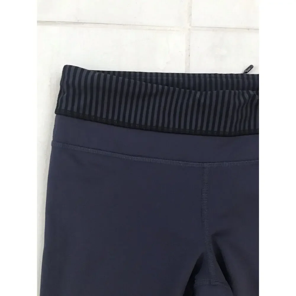 Lululemon Run Stripe Inspire Crop II Activewear Pants Cadet